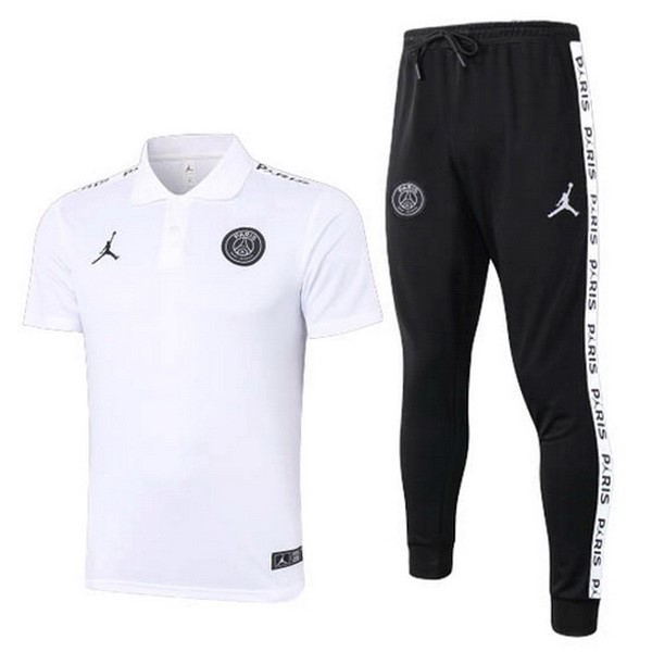 Polo Conjunto Completo Paris Saint Germain 2020-2021 Blanco Negro